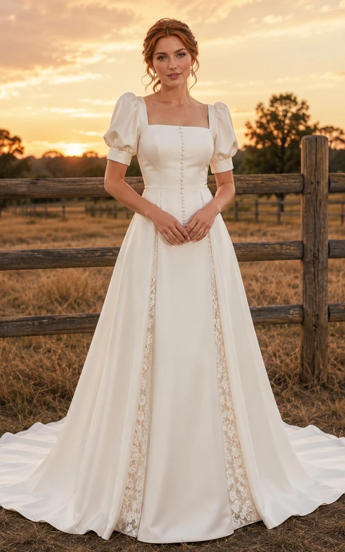 Lace Tulle Wedding Dress A-Line V-Neck Sleeveless Chapel Train Bridal Gown