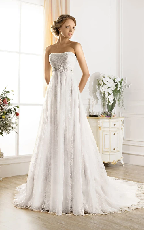 Robe longue trapèze sans bretelles, sans manches, à lacets et perles