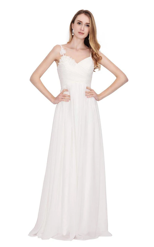Vestido de gasa sin mangas con tirantes finos