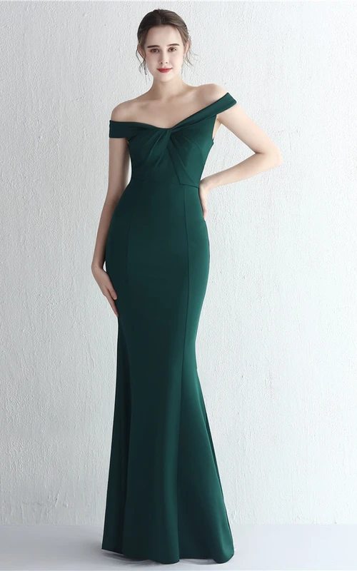 Vestido largo de satén ajustado de un solo hombro para cenas de celebridades, con falda de cola de pez ajustada, vestido de exhibición para modelos de autos de boda