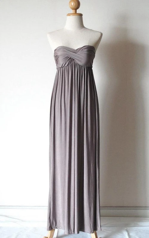 Robe bustier en mousseline gris argenté