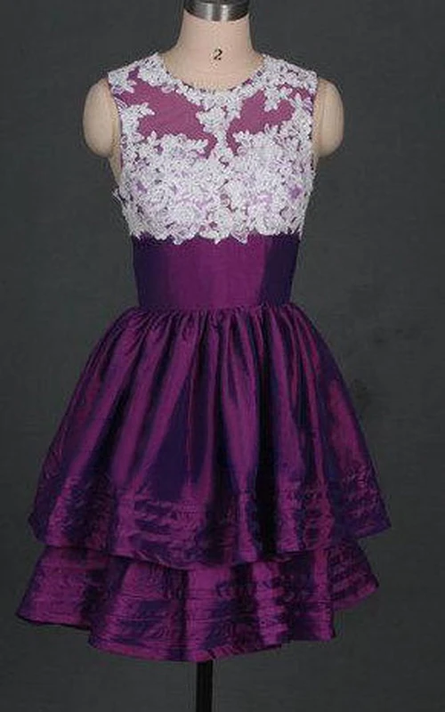 Kurzes, auberginefarbenes Taft-Abendkleid, Brautjungfernkleid, süßes Partykleid