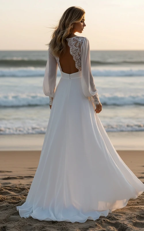 Vestido bohemio de manga obispo con un toque caprichoso
