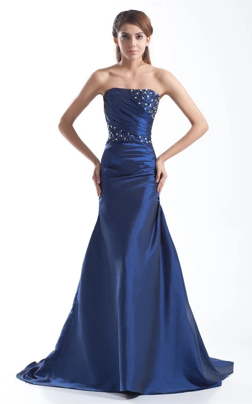 Impressive Taffeta Beaded Sheath Sleeveless Special Occasion Dresses