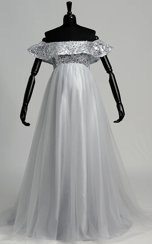 Robe trapèze à manches courtes bouffantes