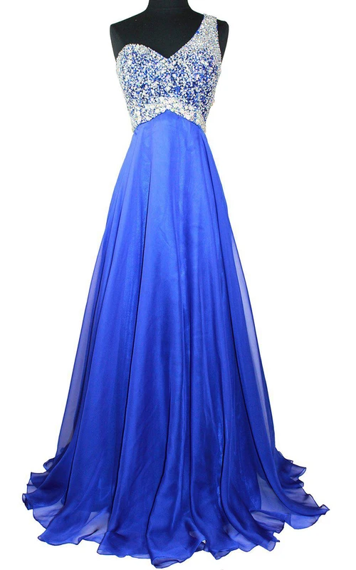 Robe trapèze asymétrique à une épaule avec corsage à sequins