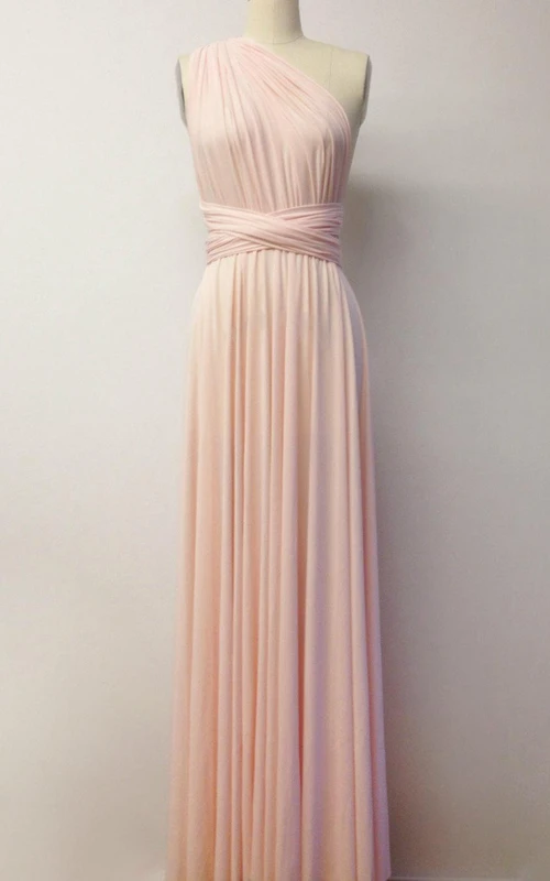 Rosa Jerseykleid, bodenlang