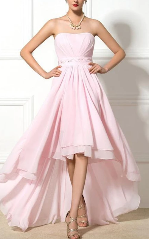 Sweetheart Beaded Asymmetrical Prom Dress