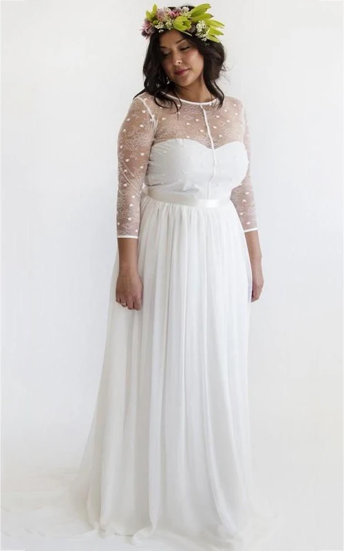 Minivestido de manga larga con estampado de joyas y efecto acampanado. Camiseta con cremallera y efecto ilusión. Vestido de gasa con encaje y efecto ilusión.