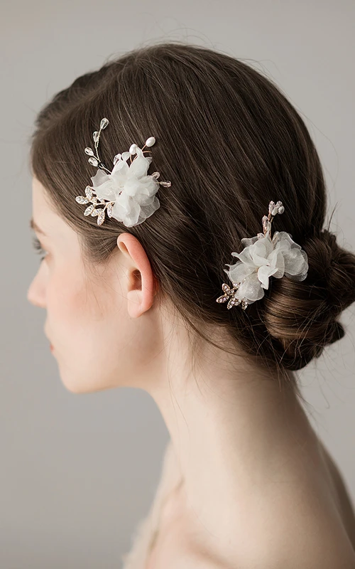 Handgefertigte Haarnadeln mit Blumen im koreanischen Stil