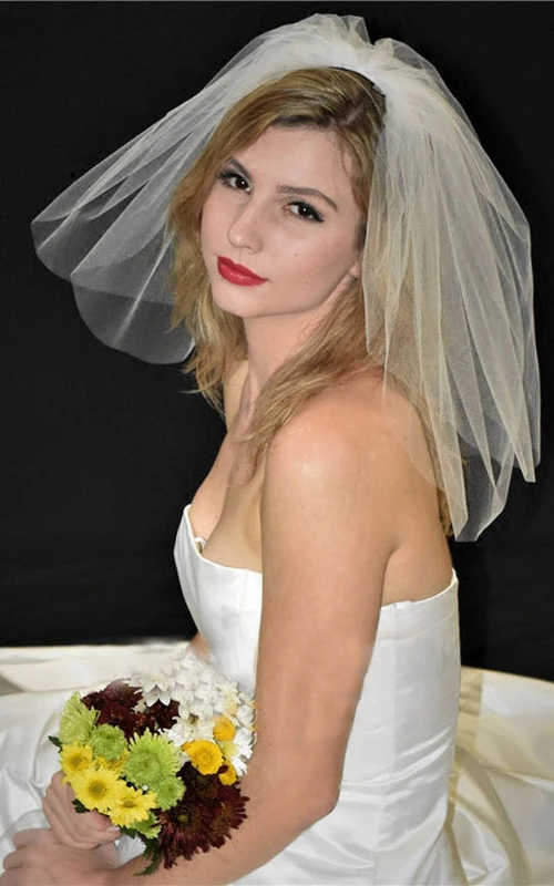 Voile de mariée court à double épaisseur