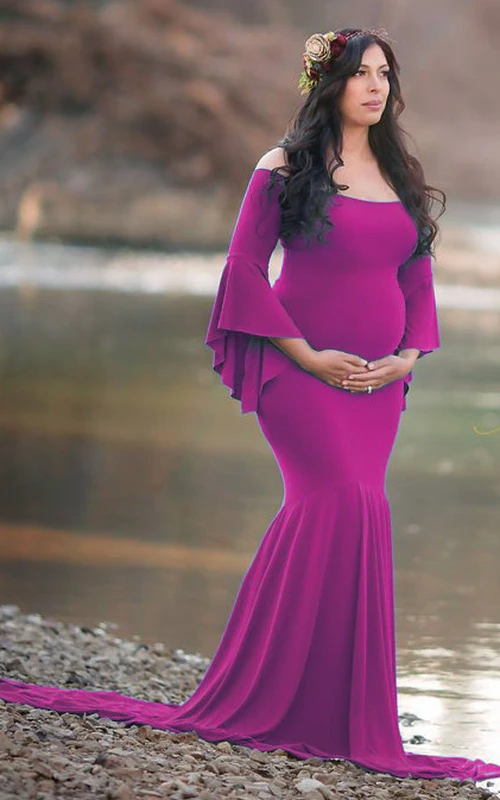 Mermaid Trumpet Bell Long Sleeve Empire Dress