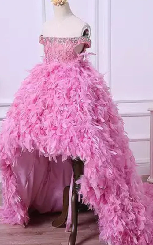 Robe de bal asymétrique à lacets et perles pour demoiselle d'honneur
