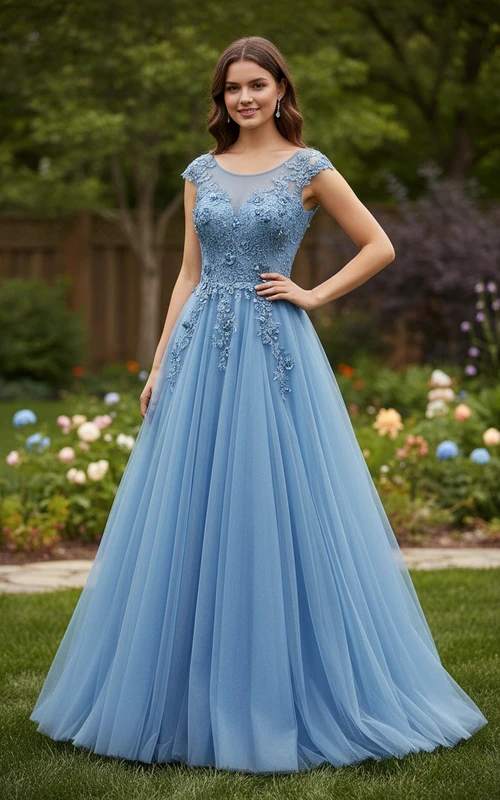 Märchenhaftes Tüllkleid mit Schnürung