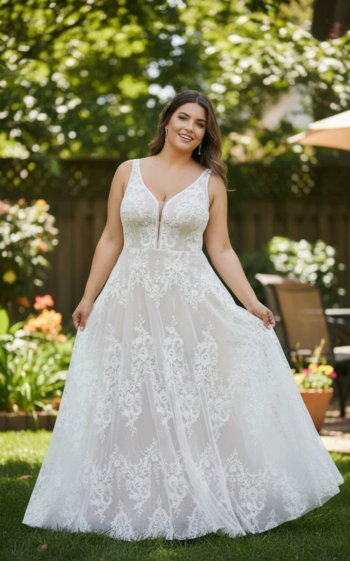 Traumhaftes, gerafftes Brautkleid in Übergröße