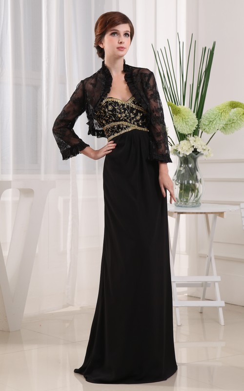 black dress with jacket for wedding Outdoor Black Wedding Dress with Removable Lace Jacket