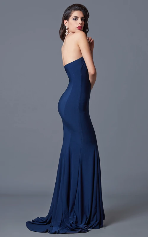 Robe sirène sexy à décolleté cœur et plis