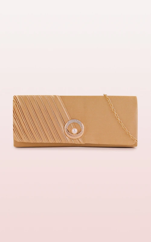 Satin-Clutch mit Perle