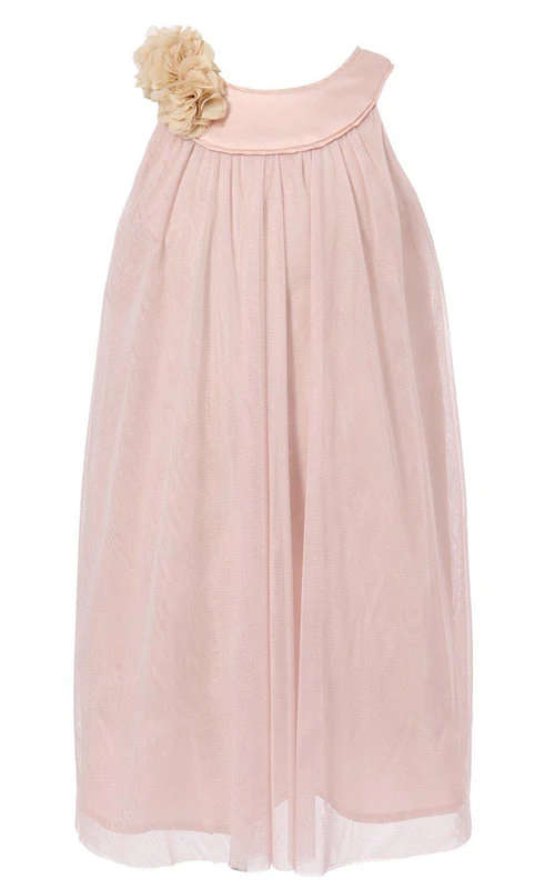 Robe plissée trapèze sans manches à fleurs