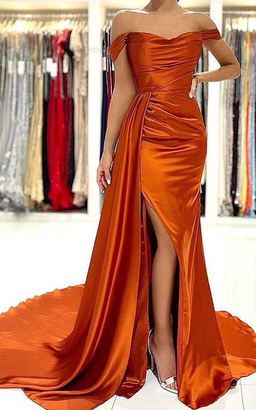 Lässiges, ärmelloses, bodenlanges A-Linien-Gästekleid aus Satin mit Reißverschluss und Schlitz vorne