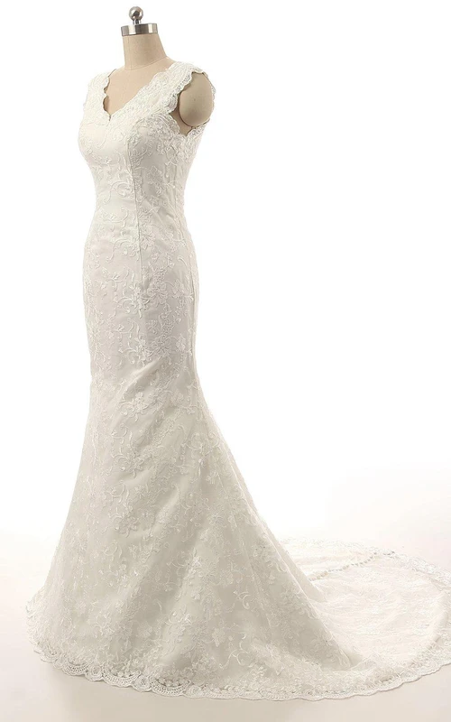 Vestido de tirantes de sirena, escote en V, abalorios, apliques, cremallera, corsé, tirantes traseros, gasa, encaje, lentejuelas, organza, satén y tafetán.
