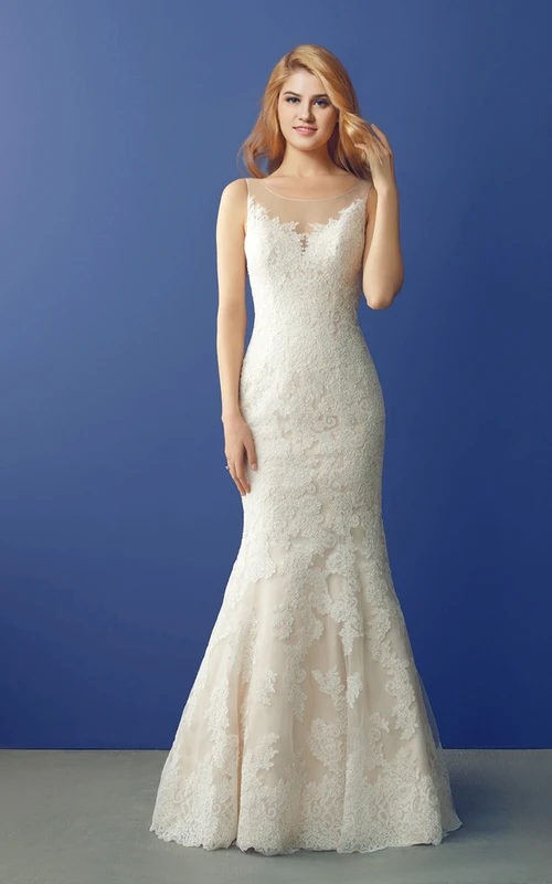 Robe de mariée sirène en dentelle longue jusqu'au sol