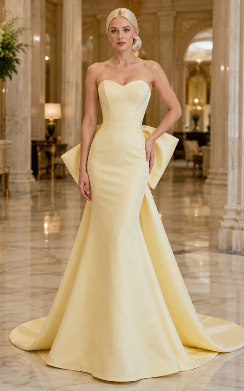 Vestido de novia formal elegante y sencillo con escote corazón, estilo sirena, edición A