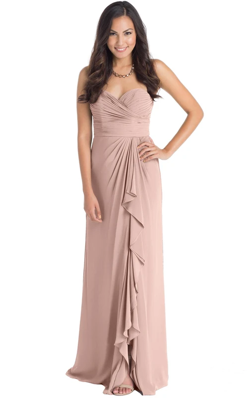Maxi Sweetheart Criss-Cross Sleeveless Chiffon Muti-Color Convertible Bridesmaid Dress With Draping