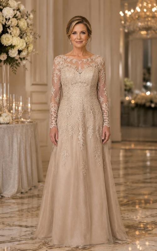 champagne wedding dress long sleeve Plunging V-neck Exquisite Lace Sleeves Wedding Gown QW2558 US16 / White Delicate Tulle and Lace Champagne Sequin Wedding Dress Long