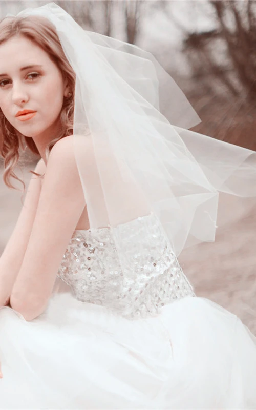 Voile de mariée en tulle double épaisseur