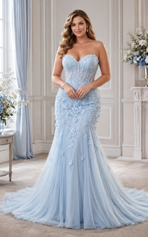 Vestido de novia bohemio sirena elegante y romántico con estampado floral, edición A de encaje.