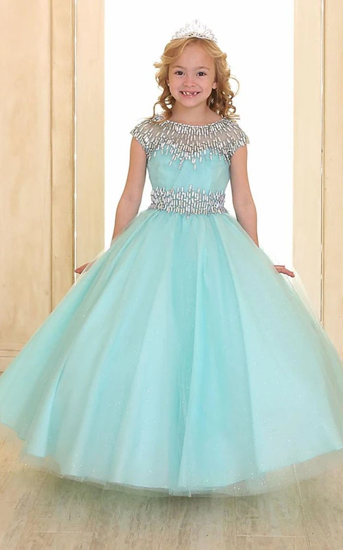 Robe de demoiselle d'honneur illusion longue plissée à volants en tulle et organza avec ruban