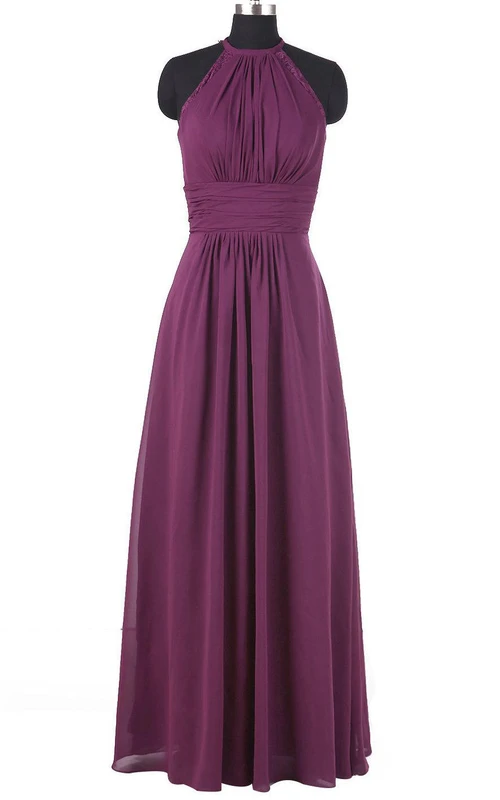 Bodenlanges Chiffonkleid mit Neckholder