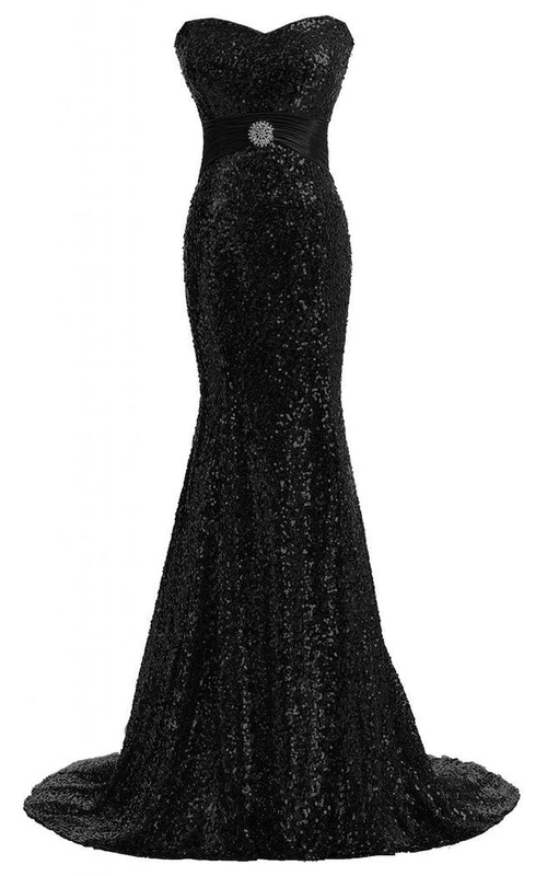 Robe sirène décolletée entièrement recouverte de sequins