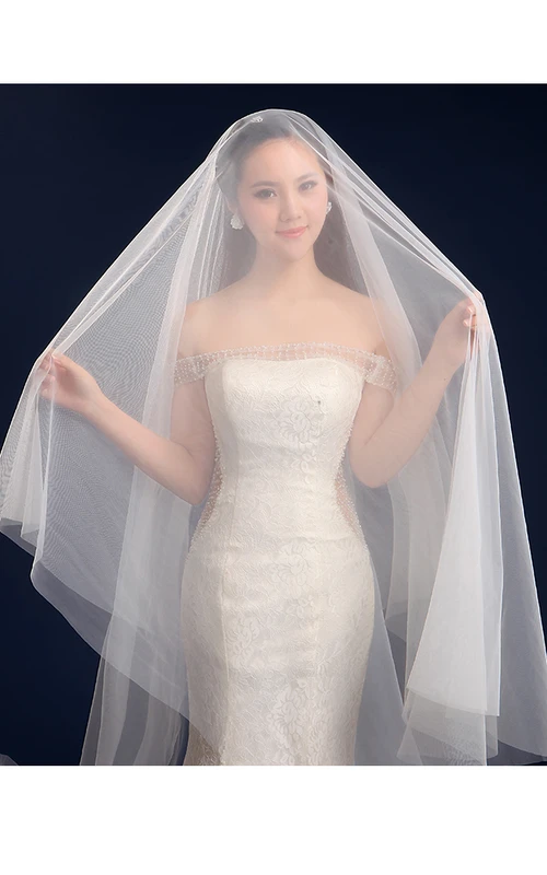 Voile de mariée en tulle à très longue queue, 3 mètres