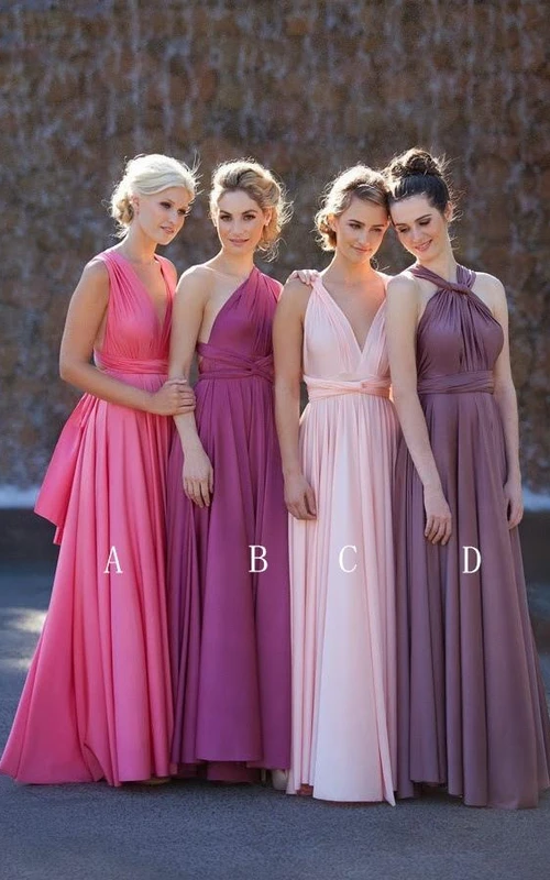Newest A-line Sleeveless Purple Bridesmaid Dress Floor-length High Quality