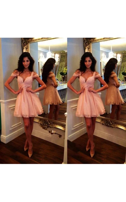 Mini Length Chiffon Cocktail Dress For Party