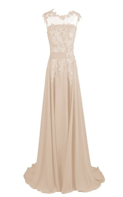 Vestido largo de cuello alto con detalle de bordado floral