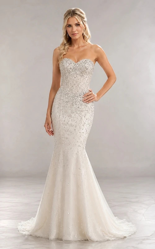 Vestido de novia elegante y formal para ceremonia de sirena