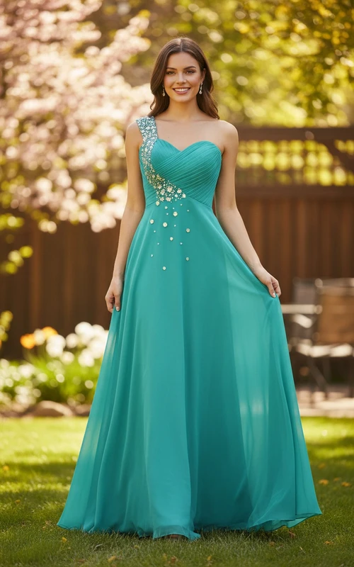 Robe de soirée froncée de style grec