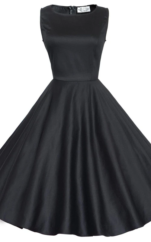 Freches, ärmelloses A-Linien-Kleid mit abnehmbarer Schleife