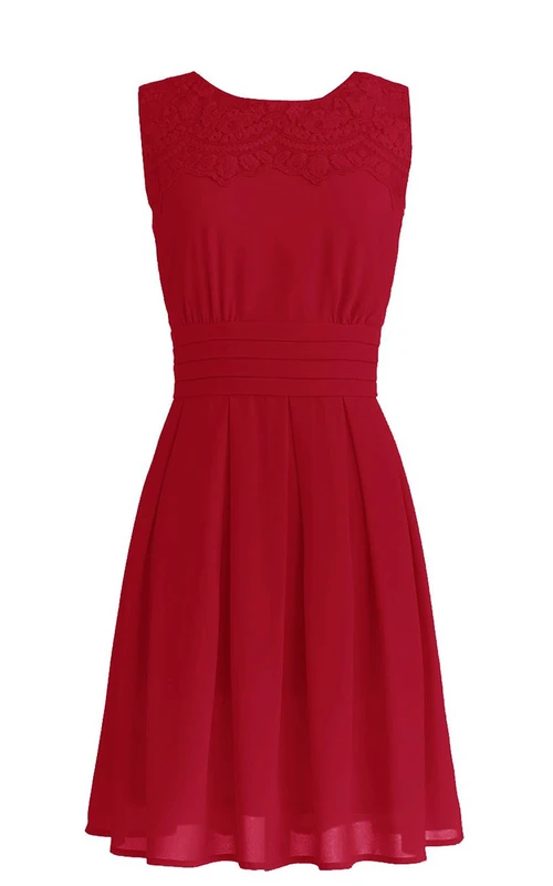 Ärmelloses Brautkleid mit Applikationen und Reißverschluss hinten