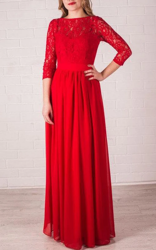 Vestido largo rojo de encaje para dama de honor, hecho a mano, de gasa roja para fiesta de bodas y graduación.
