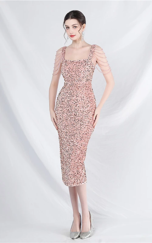 Craft Sequined Velvet Bottom Imitation Handmade Fantasy Sequin Evening Dress Daily Mini Dress