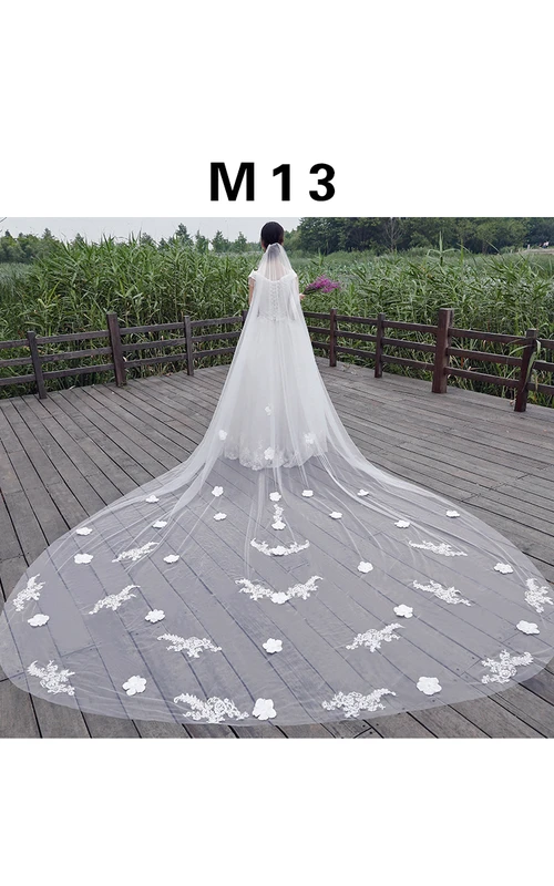 Voile de mariée coréen double épaisseur de 3 mètres, extra long et extra large.