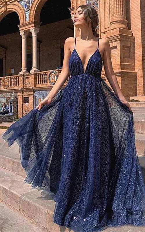Robe de bal décontractée à sequins, longue jusqu'au sol, avec traîne, coupe trapèze et sans manches