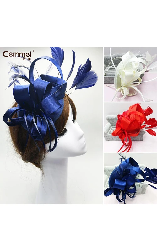 Originales europäisches und amerikanisches saphirblaues Satin-Haarband, Haarband für Brautkleid, rote Kopfbedeckung