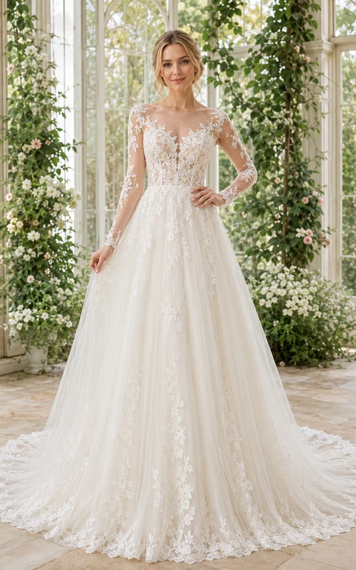 Robe de mariée sirène en dentelle et tulle, col V, sans manches, traîne chapelle, dos nu en V