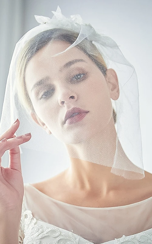 Voile de mariée court de style occidental avec paillettes