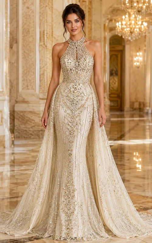 Vestido de novia elegante y formal para ceremonia de sirena